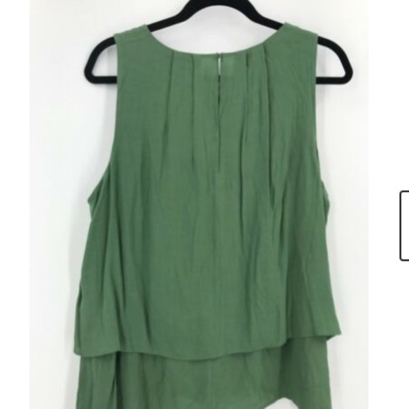J. Crew Sleeveless Layered Blouse Fern Green - Picture 5 of 6